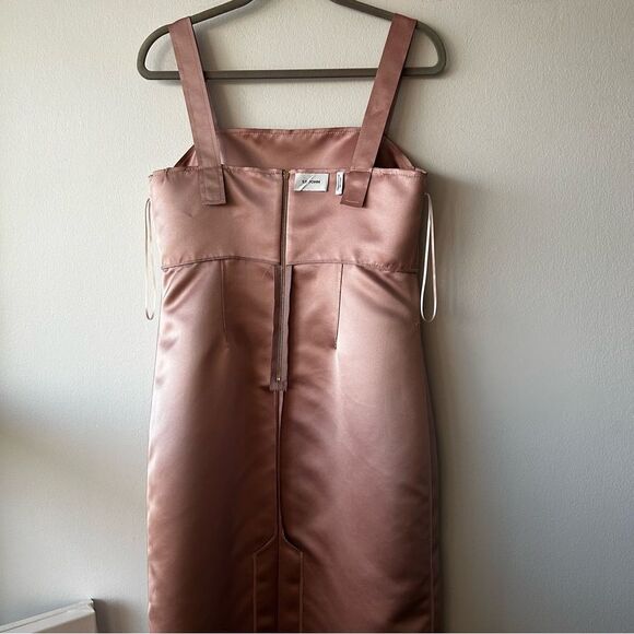St. John Duchess Satin Sleeveless Midi Dress in dusty rose/mauve - Picture 9 of 9